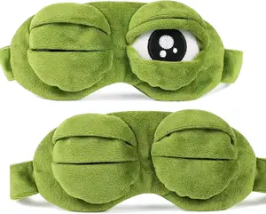 Sleep Masks for Women,Eye Mask for Sleeping, Night Mask Sad Frog Cute Block Out Light, Soft Comfort Eye Shade Cover for Travel Yoga Nap, Green party favor gift proposal