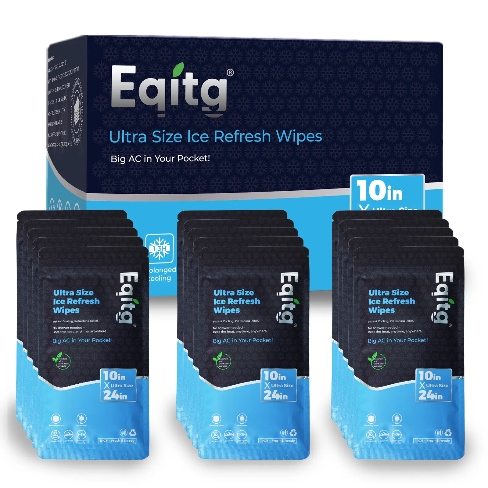 24x10in Cooling Wipes & Summer – Instant Ice Feeling Sweat Wipes，Perfect for Soccer Watch Parties & Summer Games，15 Packs Toilet