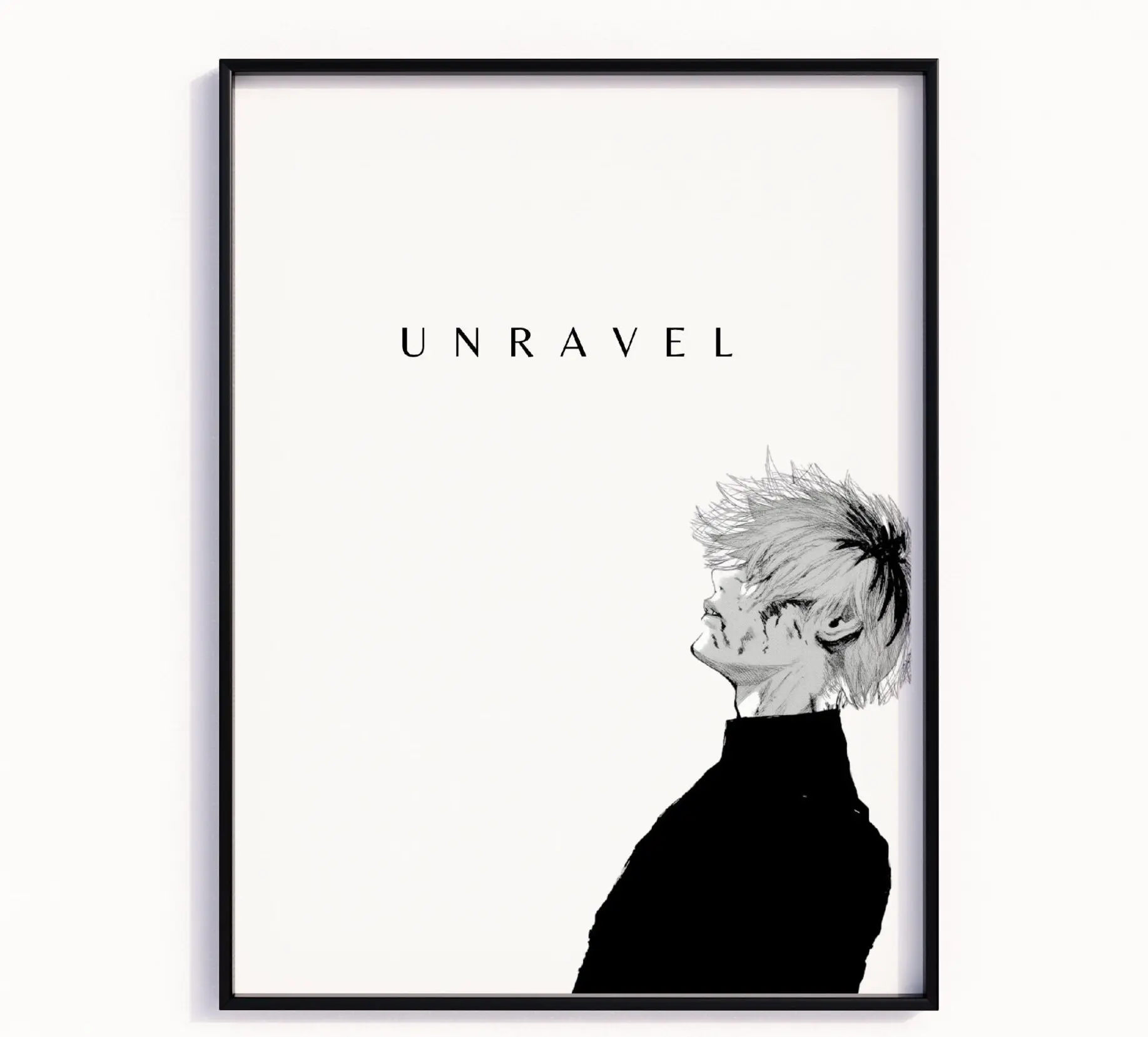 Manga Anime Poster Japanese Wall Art ,Tokyo Ghoul Anime Unframed Print, Ken Kaneki Japanese Manga Artwork Wall Decor, Vintage Minimalist Retro Aesthetic, Gift for Anime Fan(Poster only frameless) Photo Hand