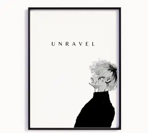 Manga Anime Poster Japanese Wall Art ,Tokyo Ghoul Anime Unframed Print, Ken Kaneki Japanese Manga Artwork Wall Decor, Vintage Minimalist Retro Aesthetic, Gift for Anime Fan