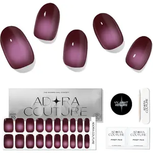 Semi Cured Gel Nail Strips with 20 Pieces - UV Gel Stickers, Manicure Kit, Easy Application Wraps Includes Prep Pads, Nail File, Wooden Stick - UV Light Required (Dragonscale)