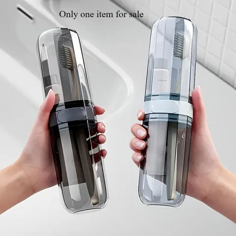 Portable Travel Toothbrush & Toothpaste Cup, 1 Count Clear Toothbrush And Toothpaste Holder, Toothbrush Organizer, Toothbrush Storage Box, Bathroom Accessories for Home & Travel, Toothbrush Protector
