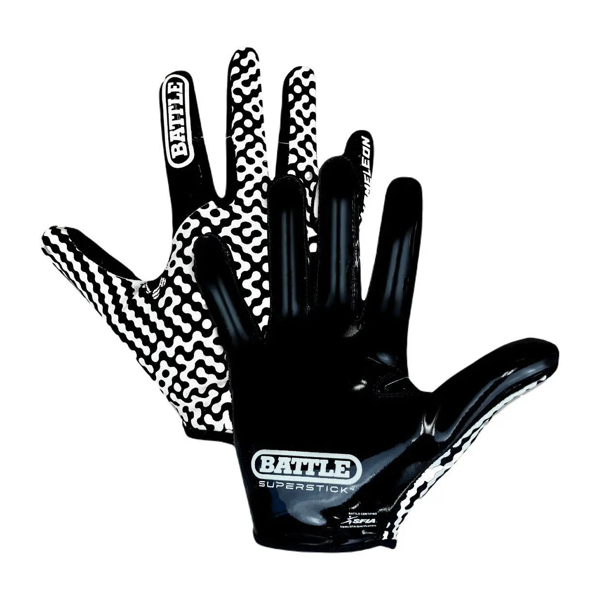Battle SuperStick Chameleon Receiver Football Gloves with PrecisionFit Material & Velcro Wrist-Strap for Enhanced Grip and Comfort