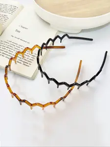 2pc Women's Elegant Plastic Hair Band Set, Sexy Leopard Pattern Design, Perfect for All Seasons Makeup & Halloween Accessories, Headband