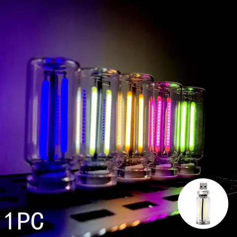 Car Glass LED Night Light, Led For Car, USB 5V Interface, Adjustable Brightness, Touch-Controlled DIY Ambient LED Light Bulb, Ambient Lighting for Car, Ambient Lighting Car Interior, Led Lights Car