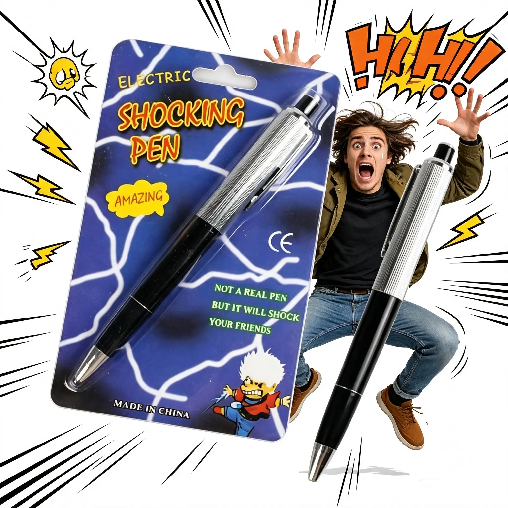 Premium Craftsmanship Shock Pen – Durable Electric Prank Toy, Industrial Strength Gag Gift for Men