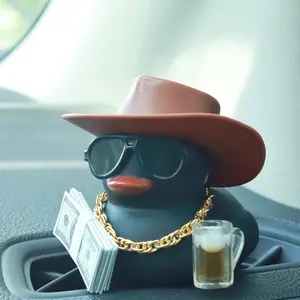 Beer Duck Design Car Decor Set, Luxury Goose Accessories, Essential for Cars and Motorcycles, Fashion Interior Decoration