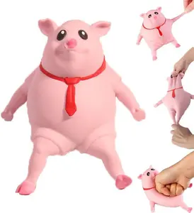 Pink Porky Splash Toy Stress Reliever Toy for Kids and Adults Animal Funny Stress Toy Novelty Cute Pig Squeeze Toyssplash Piggy Splat Pig Sensory Fidget Autism Piggy Squeeze