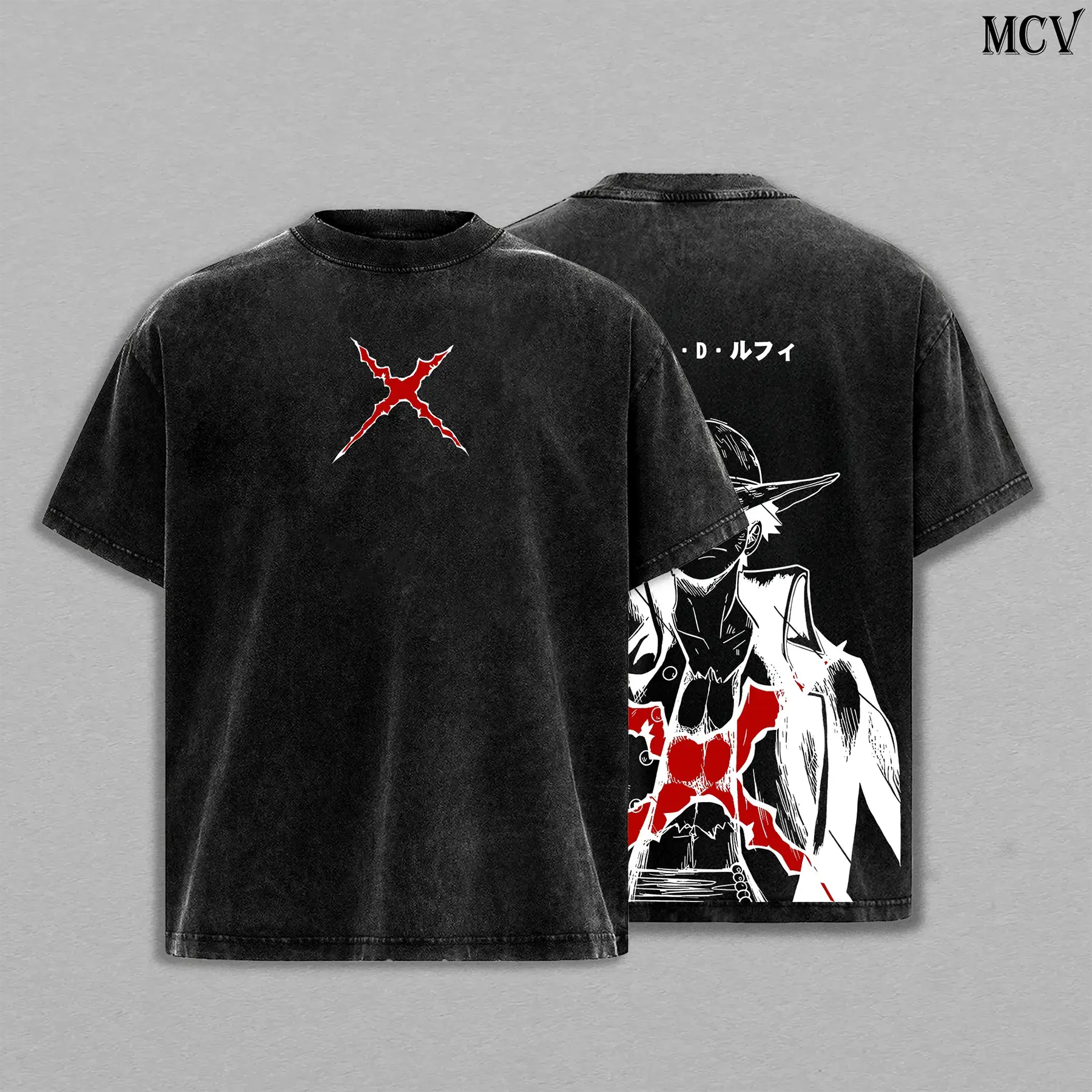 Sun God Joy Boy Washed Tee – OnePiecees Anime Vintage Oversized Heavy Cotton Graphic T-Shirt, Streetwear Casual Manga Fan Gift