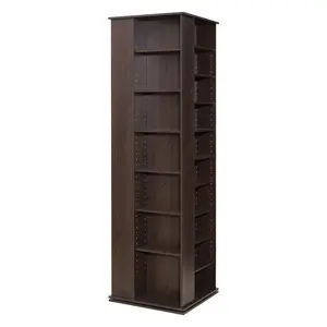 Media Storage Cabinet, CD Rack Tower, 34 Compartments Rotating Media Tower Rack for CDs, DVDs, Books and Game Discs, DVD Stand for Living Room, Home Office and Recording Room, Brown organizer shoe