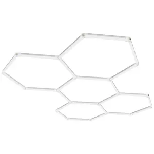 VEVOR Hexagon Garage Lights,  26400LM, 6500K 5 Grid Systems Honeycomb Hexagonal Garage LED Lights, DIY Cool White Car Detailing Garage Ceiling Lighting Bright Shop Light for Gym Basement Workshop