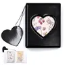 3 in Normal PVC Classic Mini Black Scrapbook Photo Album - 32-Pocket Binder with Love Heart Pendant, Kpop Photocard/ID/Ticket Holder, 0-50 Pages Practical Home Decor Gift for Christmas, Baby Shower