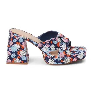 COCONUTS by Matisse Womens Esme Platform Block  Casual Sandals Casual High Heel 3" & Up - Blue