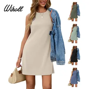 WIHOLL Dresses for Women 2026 Casual Summer Sundresses Sleeveless Tank Dress Fashion Outfits