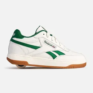 Reebok Heelys. Heelys that you can wear with and without the wheel! New Reebok Gum Sole Style with a wheel in the Heelys. Style: Club C