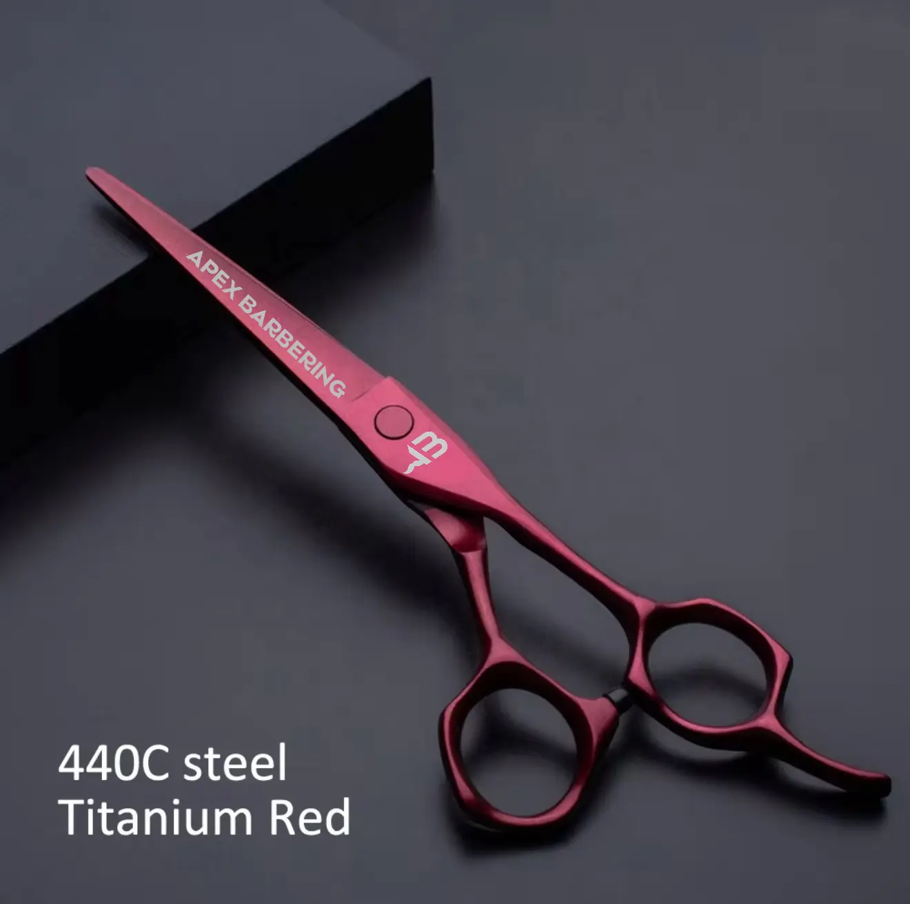 Apex Barbershop Titanium Red Professional Barber Scissor 440C Steel for ...
