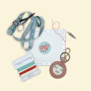 Happy Stitching -The Zaniest Zebra Needlepoint Key Fob Kit - All In One Self Finishing Needlepoint kit