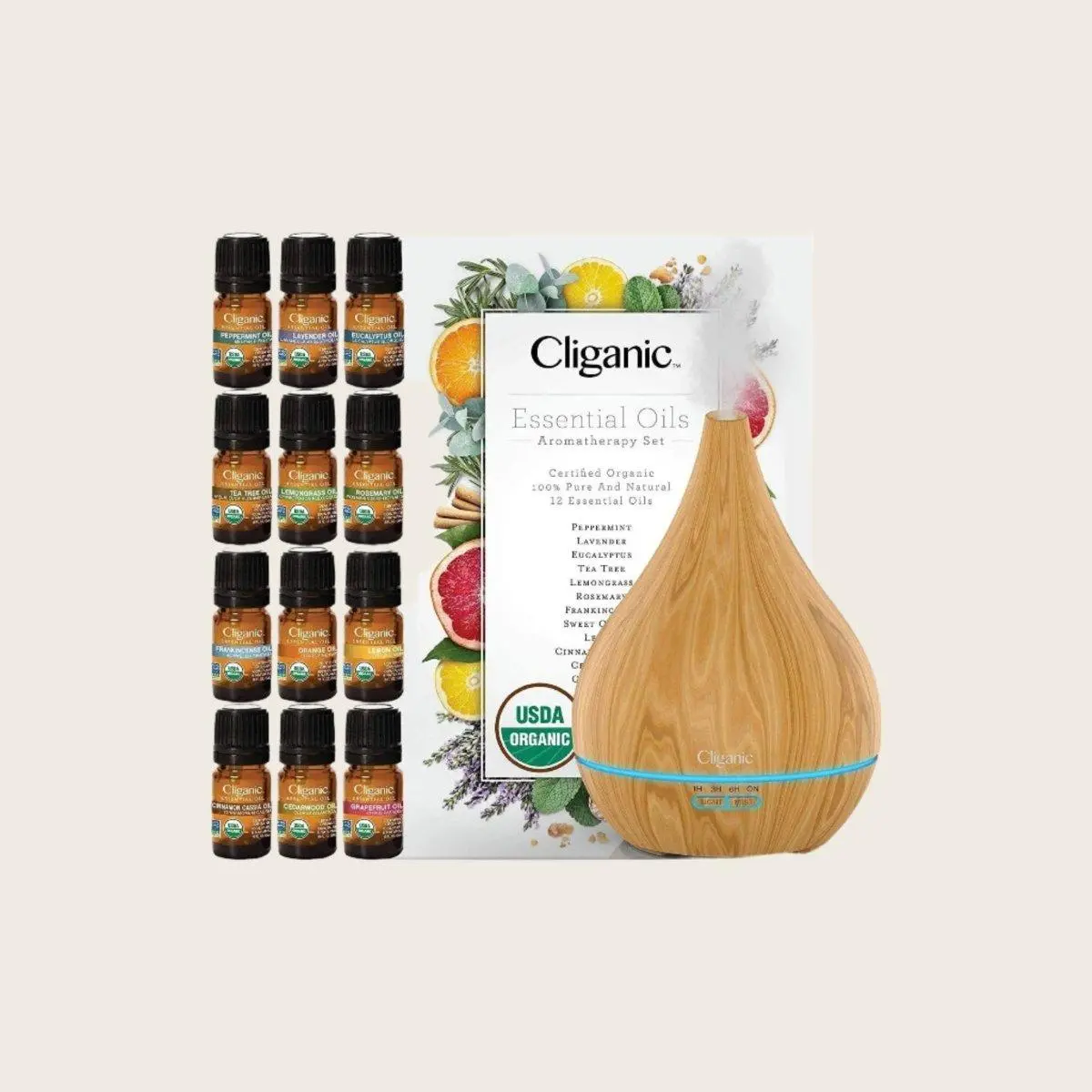 12 Essential Oils + Diffuser Gift Set — Organic Aromatherapy Kit for Sleep, Stress & Focus 12 Essential Oils + Diffuser Gift Set — Organic Aromatherapy Kit for Sleep, Stress & Focus