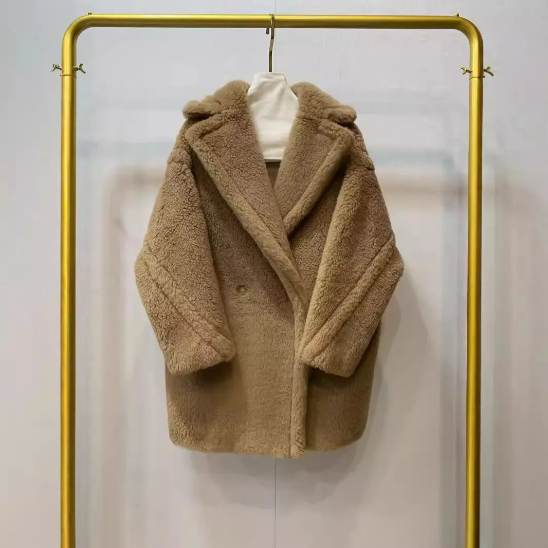 2025 New Teddy Bear Coat Short Fur Jacket Winter Women Teddy Loose Alpaca Wool