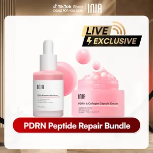 【LIVE EXCLUSIVE】INIA PDRN + Peptide Repair Bundle – Cream & Serum Duo for Deep Repair & Radiant, Firmly Hydrated Skin with Salmon DNA, Peptides & Niacinamide, Safe for Sensitive Skin