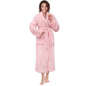 PAVILIA Women Robe Fleece Plush Soft, Fluffy Fuzzy Cozy Warm Lightweight Bathrobe, Shower Spa House Long Robe for Women