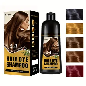 Hair Dye Shampoo 3 in 1, Instant Hair Coloring Shampoo with Herbal Ingredients, Long-Lasting Natural & Vibrant Shades for Women & Men,Popular Five Colors,Easy At-Home Application 16.9 Fl Oz