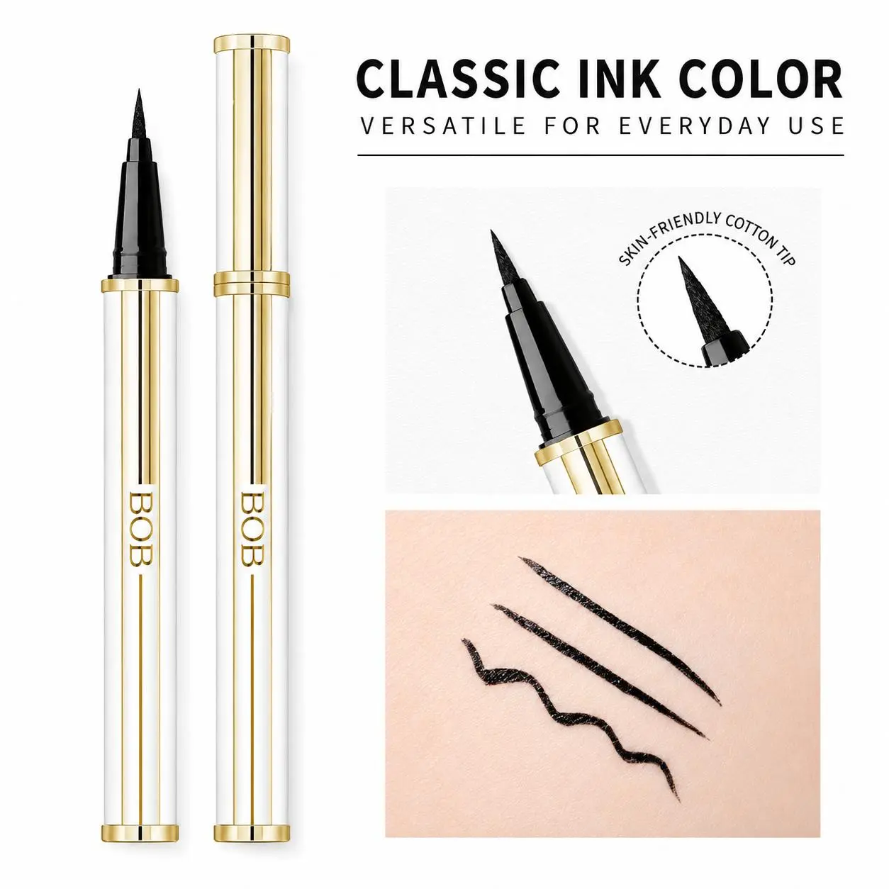 Professional Beauty Tool, Waterproof Lambskin Eyeliner Pen – Smudge-Proof Long-Lasting Smooth Thick Tip for Defined Eye Looks, All-Day Wear & Simple Beginner Use - Women’s Daily Eye Makeup Tool, Cosmetics Lipliner