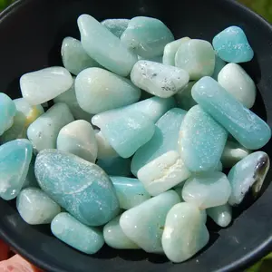 20pcs Amazonite Crystal Tumbled Stones, Small Crystal Set
