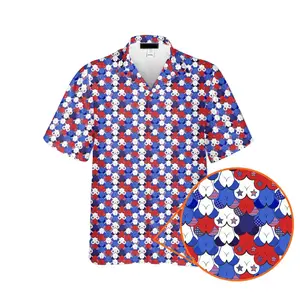 American Tatas 4th of July Funny Classic Oversized Hawaiian Shirt for Men, Aloha Trendy Gift for Father's Day Vodka Cinnamon Whisky Skull Beer Lovers for Casual Travel Daily Vacation Holiday Beach Summer Streetwear Menswear