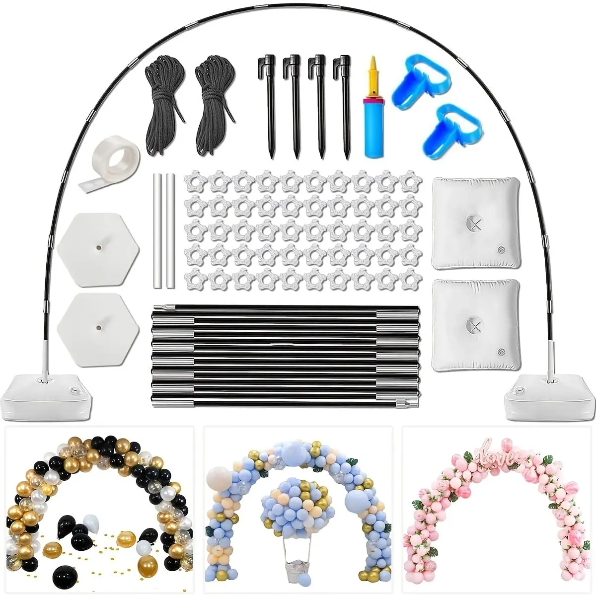 Adjustable 9x10 ft Balloon Arch Decoration Complete Pack with Base - Full Kit for Wedding Party Photo Backdrop, Home & Festive Supplies Accessory