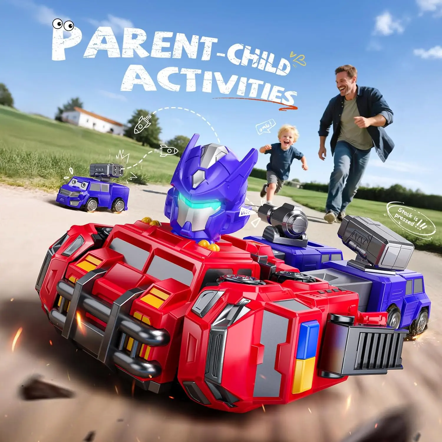 5-in-1 Transformable Fire Robot Magnetic Building Set with Magnetic Building Blocks, Easy DIY Assembly Trucks, Stress Relief Toy, Ideal Birthday Gift for 3-6 Year Old Boys