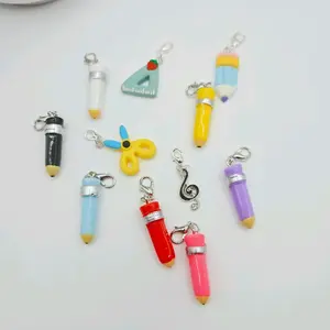 Cute Office and Teacher Badge Reel Charms with Lobster Clasp •Pencil• Scissors •Music Note•Protractor