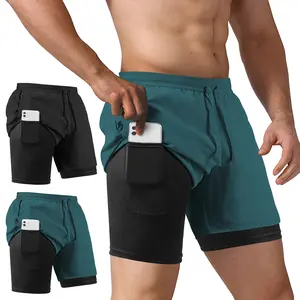 2PC Athletic Shorts 2 in 1 Quick Dry Light Weight Breathable with Inner Liner Outdoor Gymshorts outdoorfun