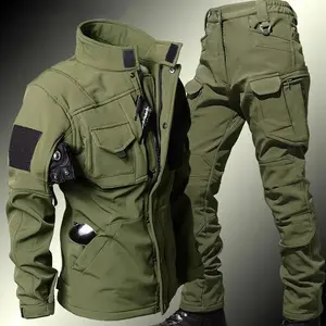 Men's Winter Windproof Waterproof Fleece-Lined Soft Shell Tactical Jacket and Pants Set |   Thermal Uniform