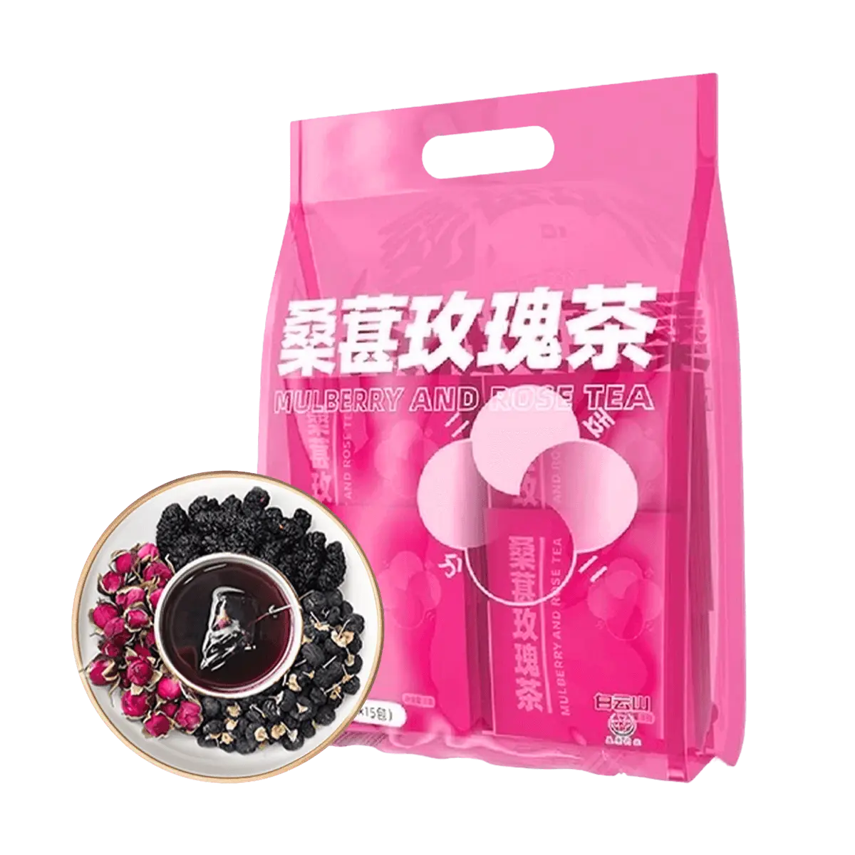 Mulberry Rose Tea 6g x 15 Bags - Herbal Tea Beauty and Wellness Tea for Radiant Skin GUANGYAOBAIYUNSHAN Mulberry Rose Tea 6g x 15 Bags - Herbal Tea Beauty and Wellness Tea for Radiant Skin GUANGYAOBAIYUNSHAN