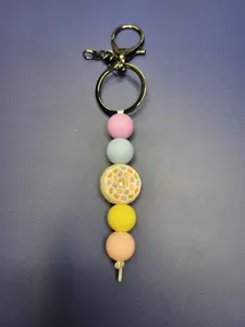 Multicolor Donut Silicone Keychain
