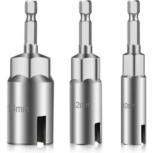 3 Pack Power Wing Nut Driver Set,1/4" Hex Shank Slot Wing Nuts Bolt Driver Hook Drill Bit Socket Wrenches Tools for Panel Nuts Screws Eye C Hook Bolt,Christmas Party Gifts,Hand Tools Kits