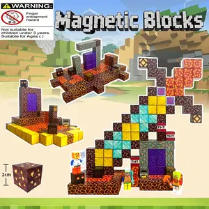 Magnetic Building Blocks World, Lava Sword Toy, Educational Puzzle, 3D Interlocking Construction Set, Fun Learning Toy
