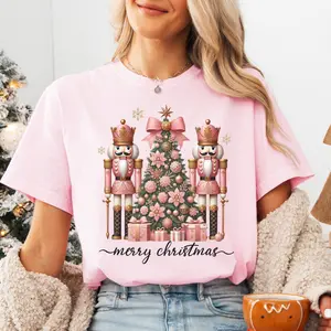 Christmas Nutcracker Pink Comfort Colors T-Shirt, Unisex Gift, Festive Apparel, Merry Christmas Shirt, Seasonal Wear, Nutcracker Festivities