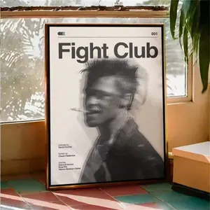1pc,Fight Club Retro Movie Poster Prints Cover Poster Wall HD Art Canvas Painting Art Decor Picture Poster Home Decor Frameless Poster