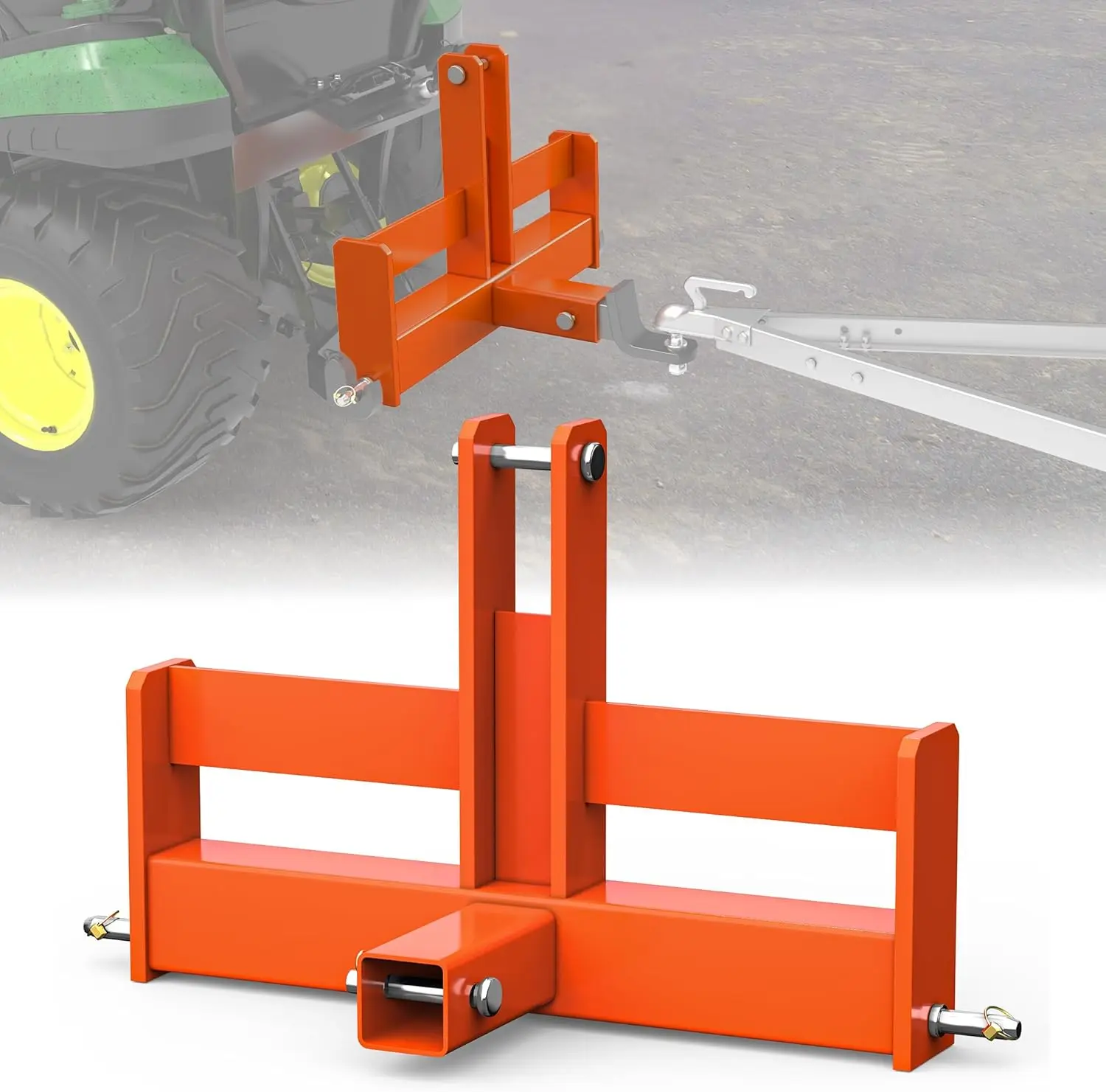YINTATECH YINTATECH 3 Point Hitch Receiver for Category 1 with 2" Receiver and Suitcase Weight Brackets