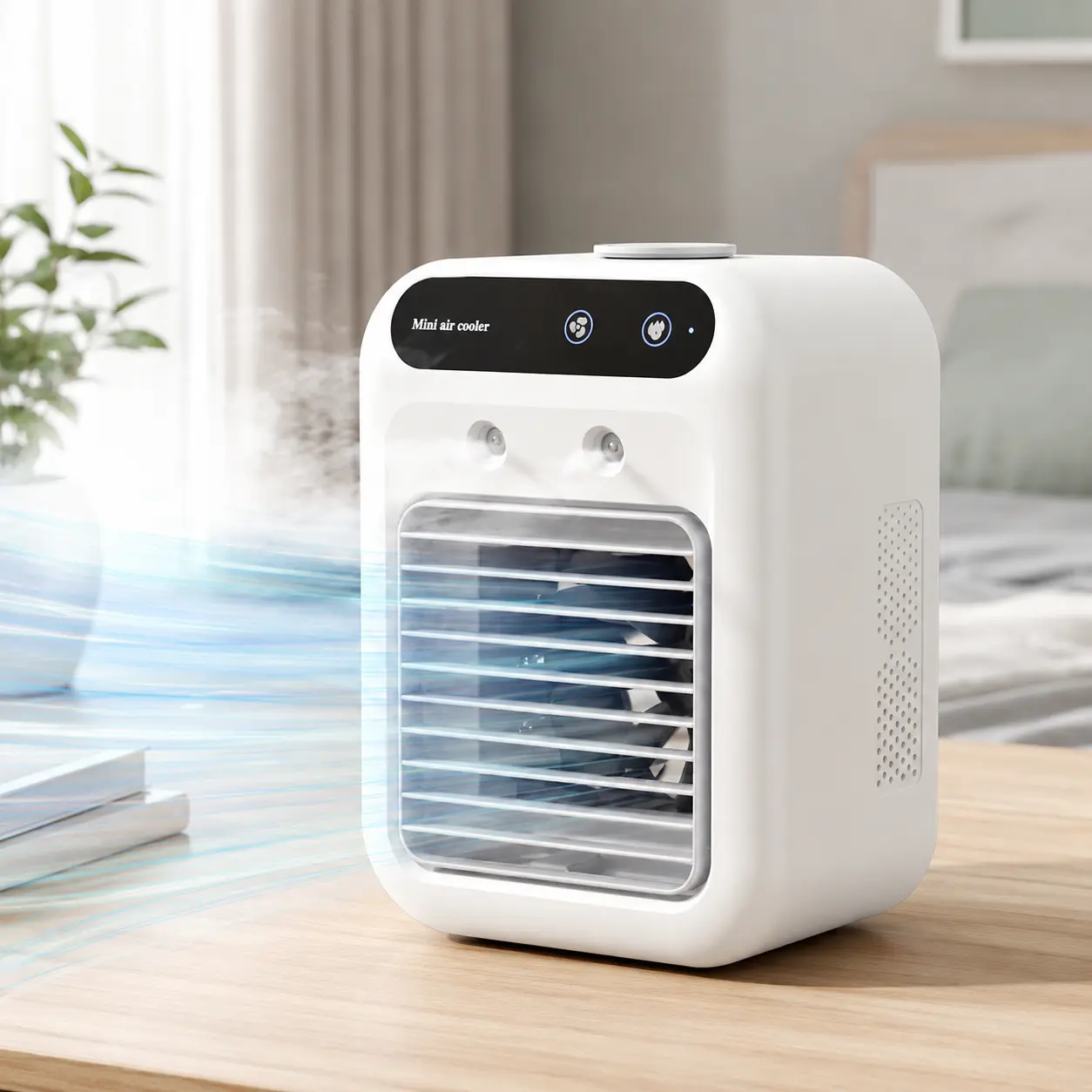 Portable Fan, 3-In-1 USB Rechargeable, 2 Spray Speeds, Multifunctional Cooling Fan for Bedroom, Office, Camping, Mist Fan Cooler, Portable Misting Fan