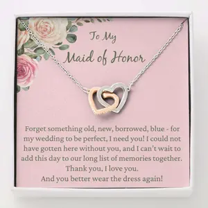 Friend Necklace, Maid Of Honor Necklace Gift From Bride, Gift For Bridesmaid, Maid Of Honor Thanks, Message To My Daughter, Daughter Gift, Father Daughter Necklace, Christmas Gift, Birthday Gift 240