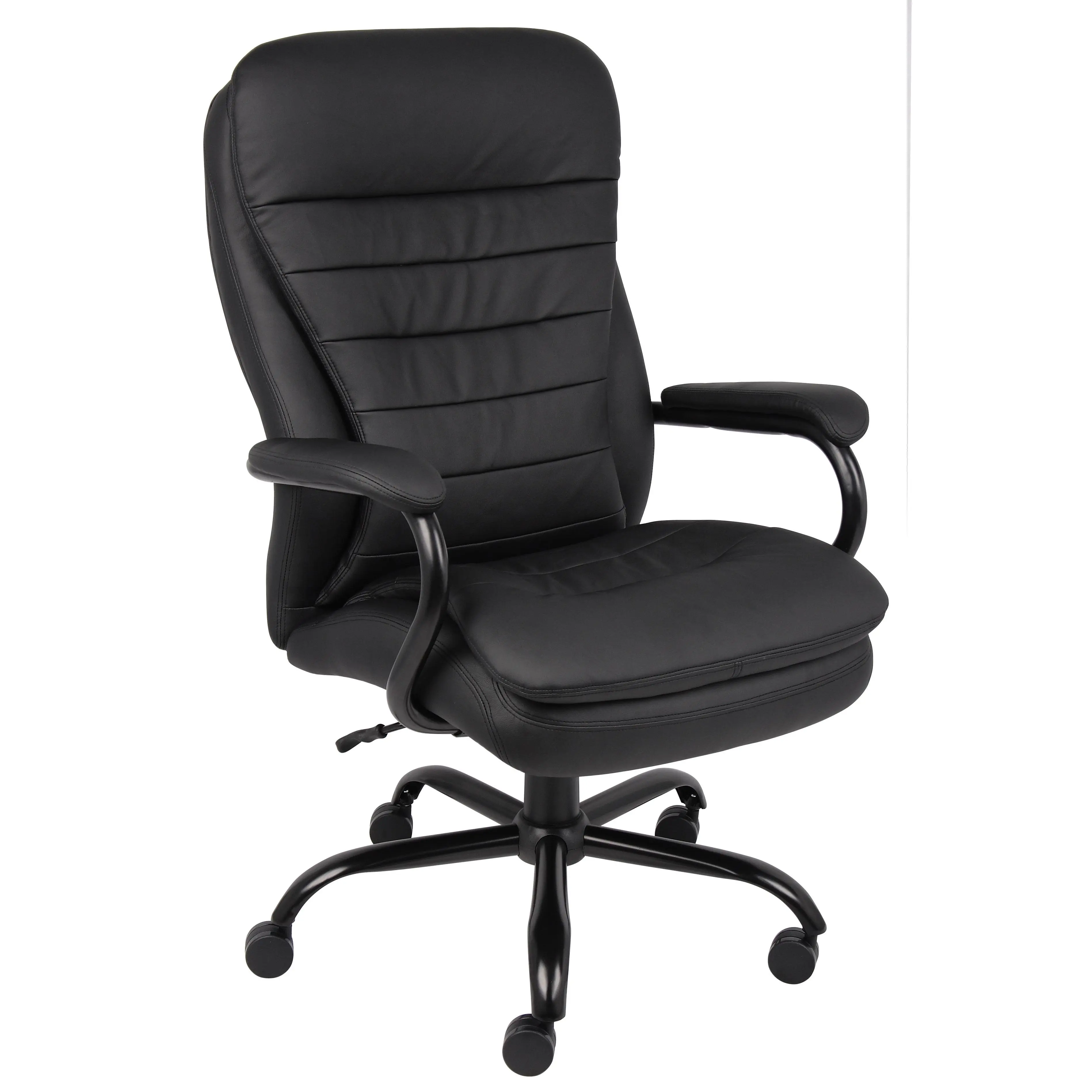 Boss Office Products Big & Tall Premium Plush Caressoftplus Vinyl Office Chair - Comfortable Ergonomic Design in Black for Ultimate Support and Style Boss Chair