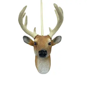 Deer Bust Head Hunters Antler Rack 8 Point Buck Hunting Christmas Tree Ornament