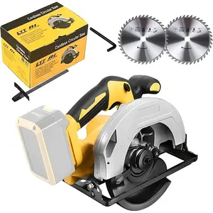 7-1/4 Inch Brushless Power Circular Saw, 0-50 Degree Bevel Capability, Lightweight, With 2 Blades,