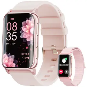 1.57" Curved Screen Fitness Tracker,Smart Watch for Men Women (Answer/Make Calls),  IP68 Waterproof Smartwatch with 24/7 Heart  Monitor, Two Straps Activity Trackers for Android and iPhone. Wearable Smartphone