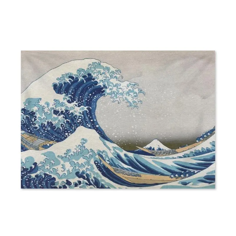 Katsushika Hokusai Wave Motif Tapestry - 30x40 in Durable Soft Lightweight Fabric, Room & Ocean Decor, Outdoors Party Banner Use, Gentle Wash Home Supply for Man Cave Wall Mount