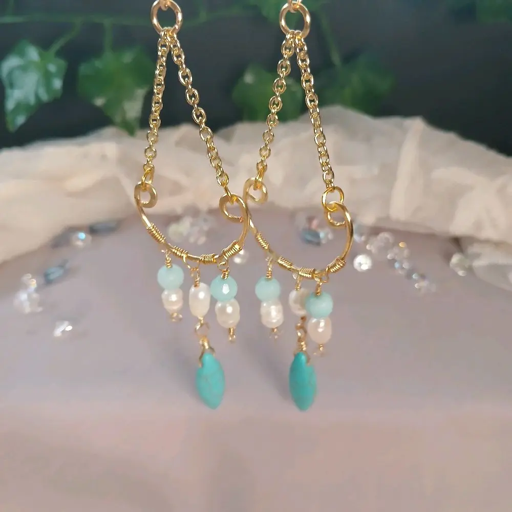 Pearl Guardian chandelier earrings