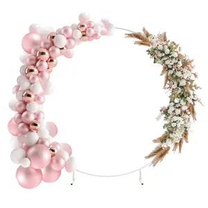 Round Backdrop Stand 8.2FT - Circle Balloon Arch Frame Stand for Weddings, Birthday Parties, Bridal Showers, Anniversaries, Events & Ceremonies Decorations